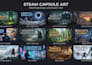 do steam capsule art logo artwork concept background and new image game store